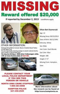 Ethan Kazmerak Missing Hampton Iowa